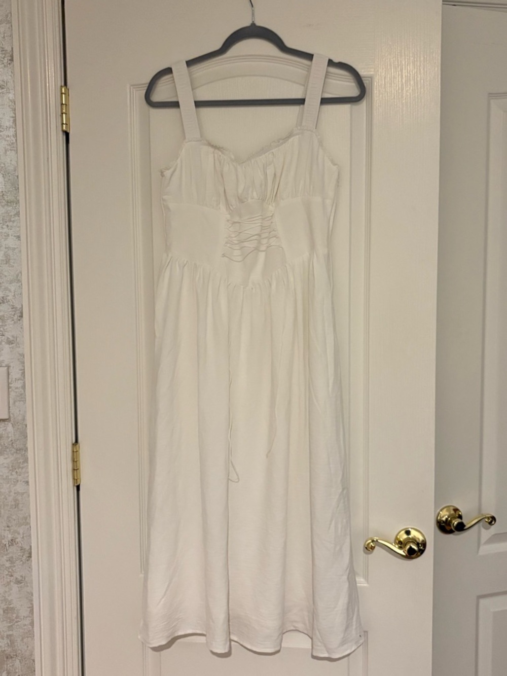 Commense White Tagged Sundress with Wide Straps